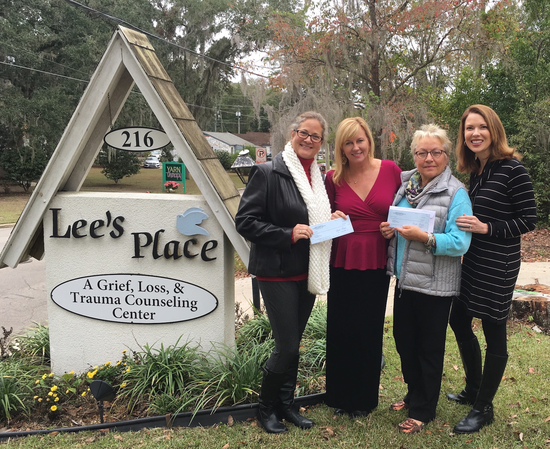 The AAML Foundation presenting a check to Lee's Place staff on Tuesday, December 20th, 2016.